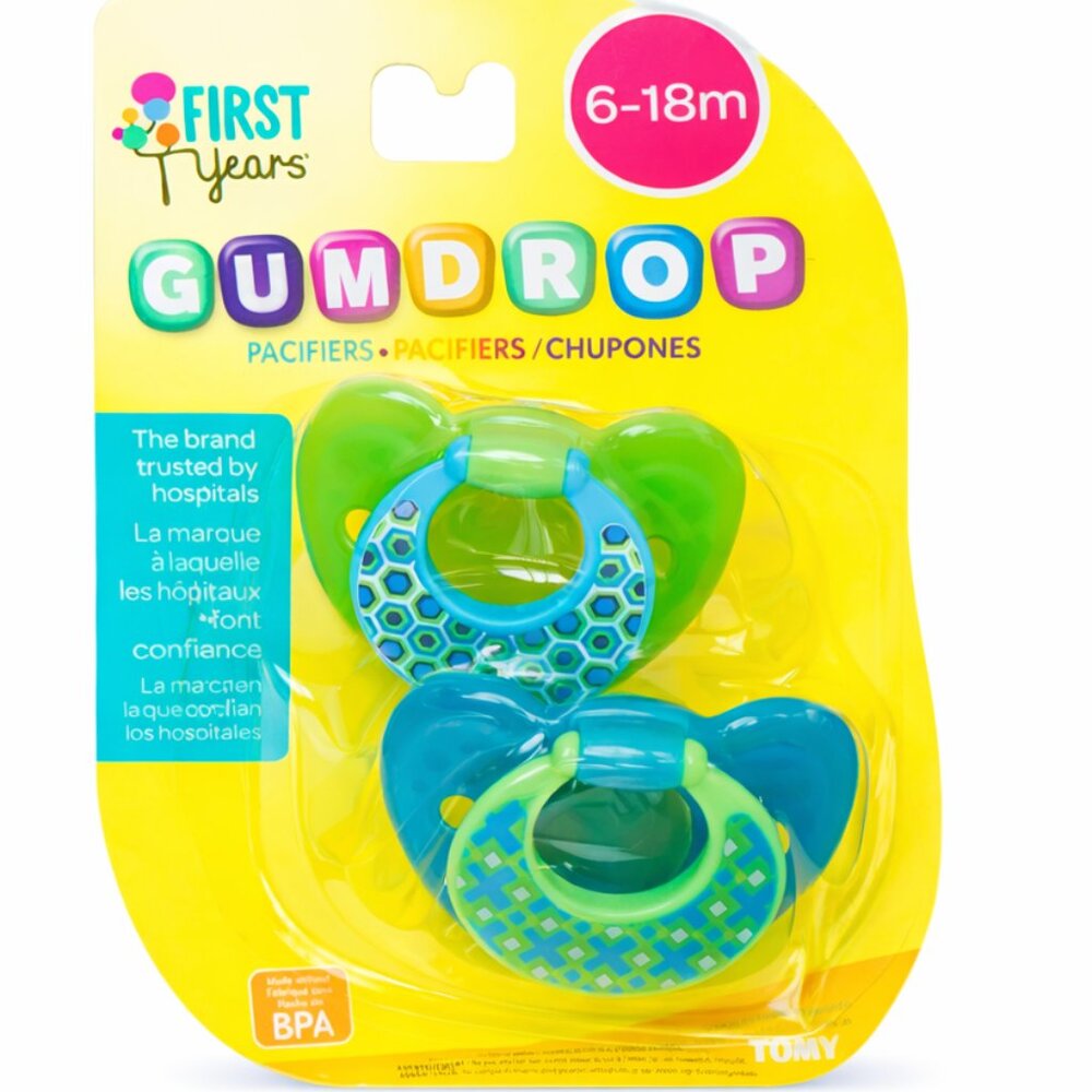 First Years Gumdrop Pacifier 2 Count Pink For 6M+  New Sealed ( ADD-ON ONLY )